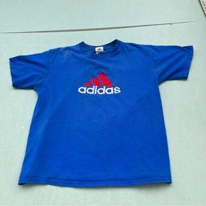 Super unique vintage 90s madeinUSA addidas embroidered spider man color logo tee